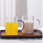Custom Single-layer Glass Transparent Tea Cup Mugs With Colored Handle